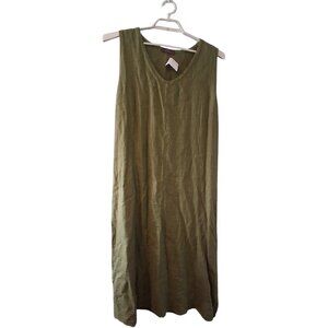 Brin D'ete nwt dress womens XXL linen Italy green maxi